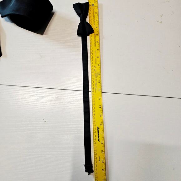 Ferrecci Uomo Mens Black Diamond Vest Tie Bowtie Set Size M 3716 - Picture 9 of 12